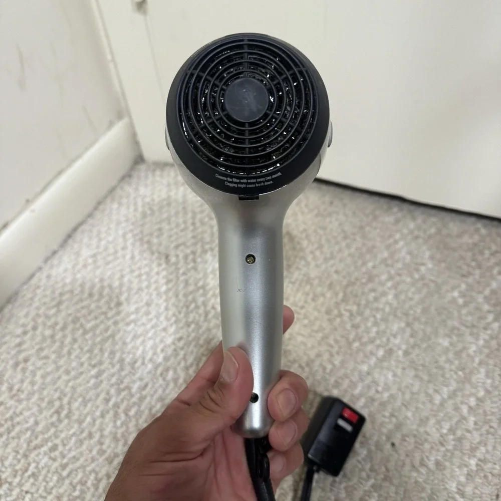 T3 Professional Tourmaline Hair Dryer Silver Ionic Power ION Blow Dryer Tested